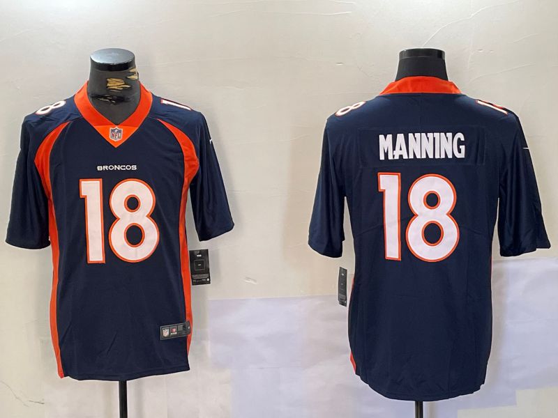 Men Denver Broncos #18 Manning Blue 2024 Nike Vapor Limited NFL Jersey style 5